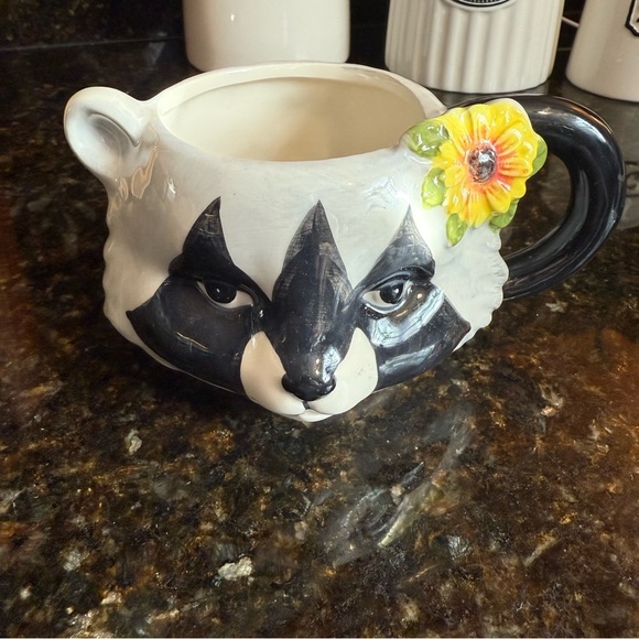 Robert Stanley Raccoon Mug with Flower Accent - Picture 3 of 8